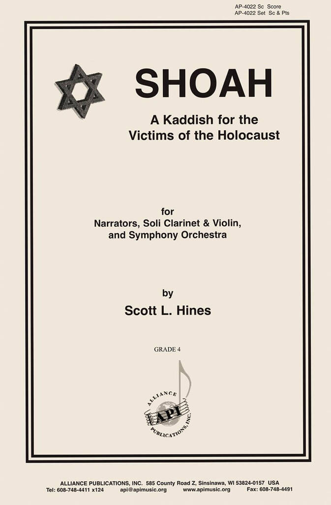 Shoah: A Kaddish - Orch - Set